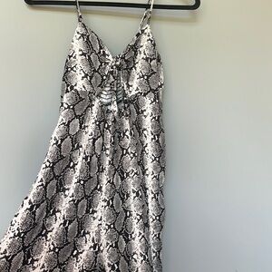 Wideleg romper, snake skin print